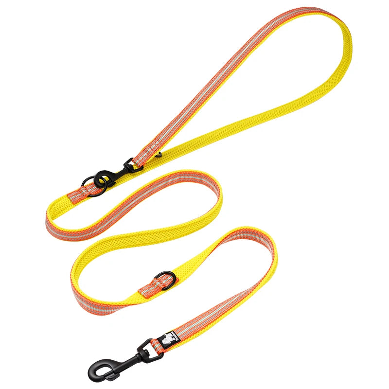 7-in-1 Adjustable Multi-Purpose Hands-Free Dog Leash with Reflective Features for Walking Two Dogs - Model TLL2411