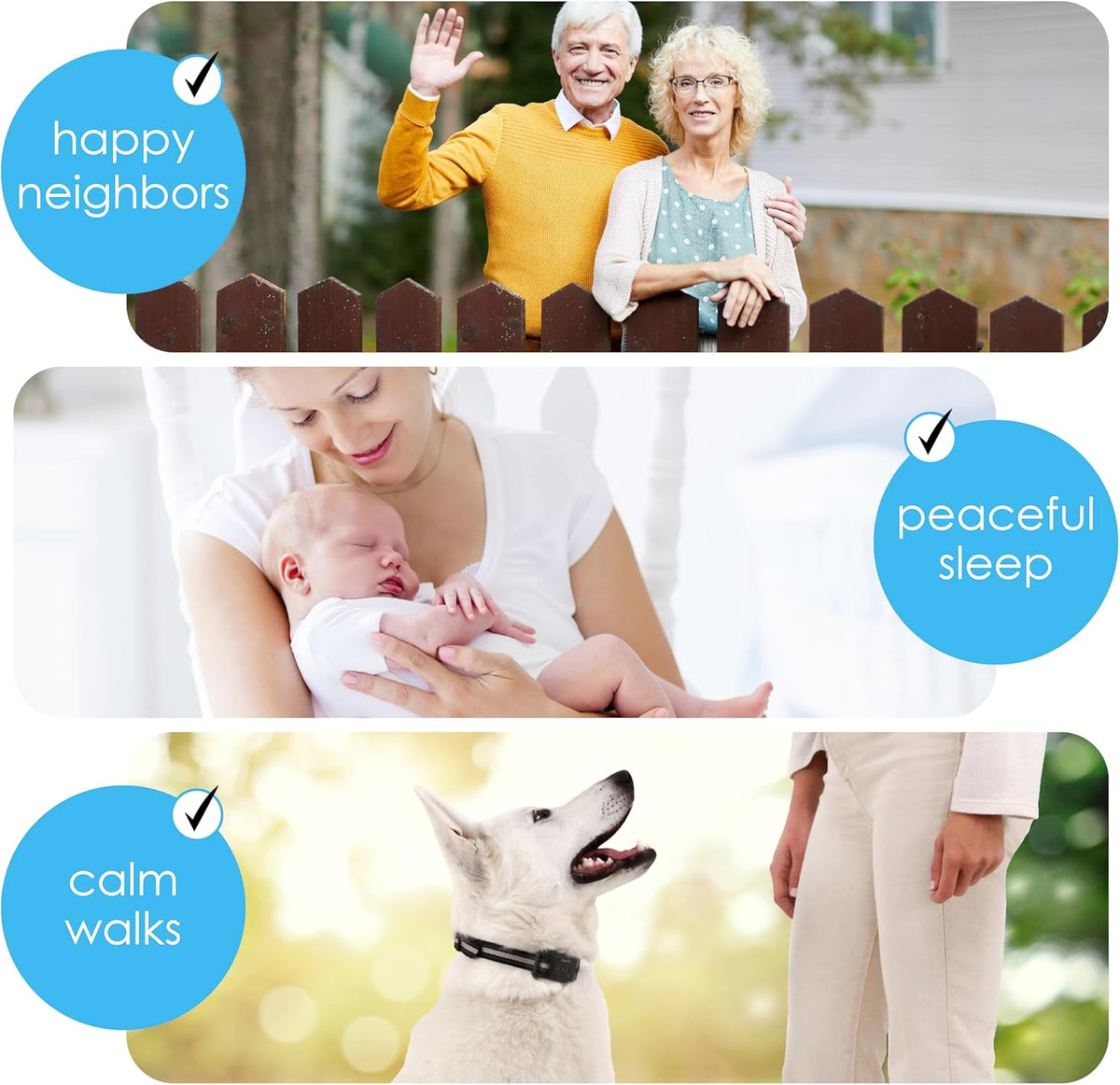 Humane No Shock Rechargable Beep & Vibration Bark Collar for Dogs